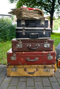 Suitcase being packed for a trip