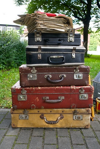 Suitcase being packed for a trip