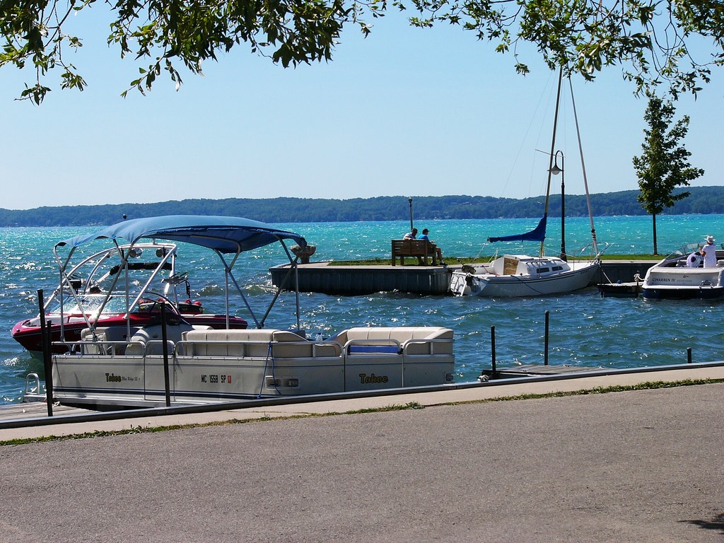 Turquoise water of Torch Lake, Michigan
